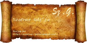 Szafner Géza névjegykártya