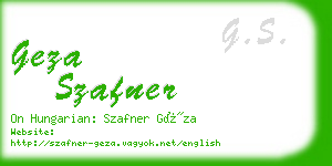 geza szafner business card